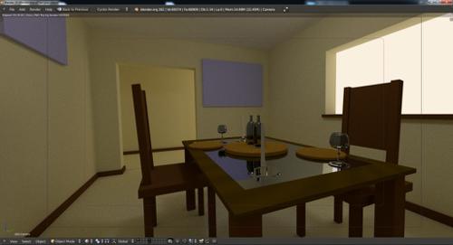 Table and Chairs in a Room cycles Engine  preview image